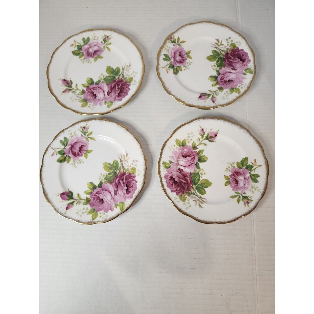 Lot Of 4 Royal Albert American Beauty, England: Bread Plates 6 1/4"